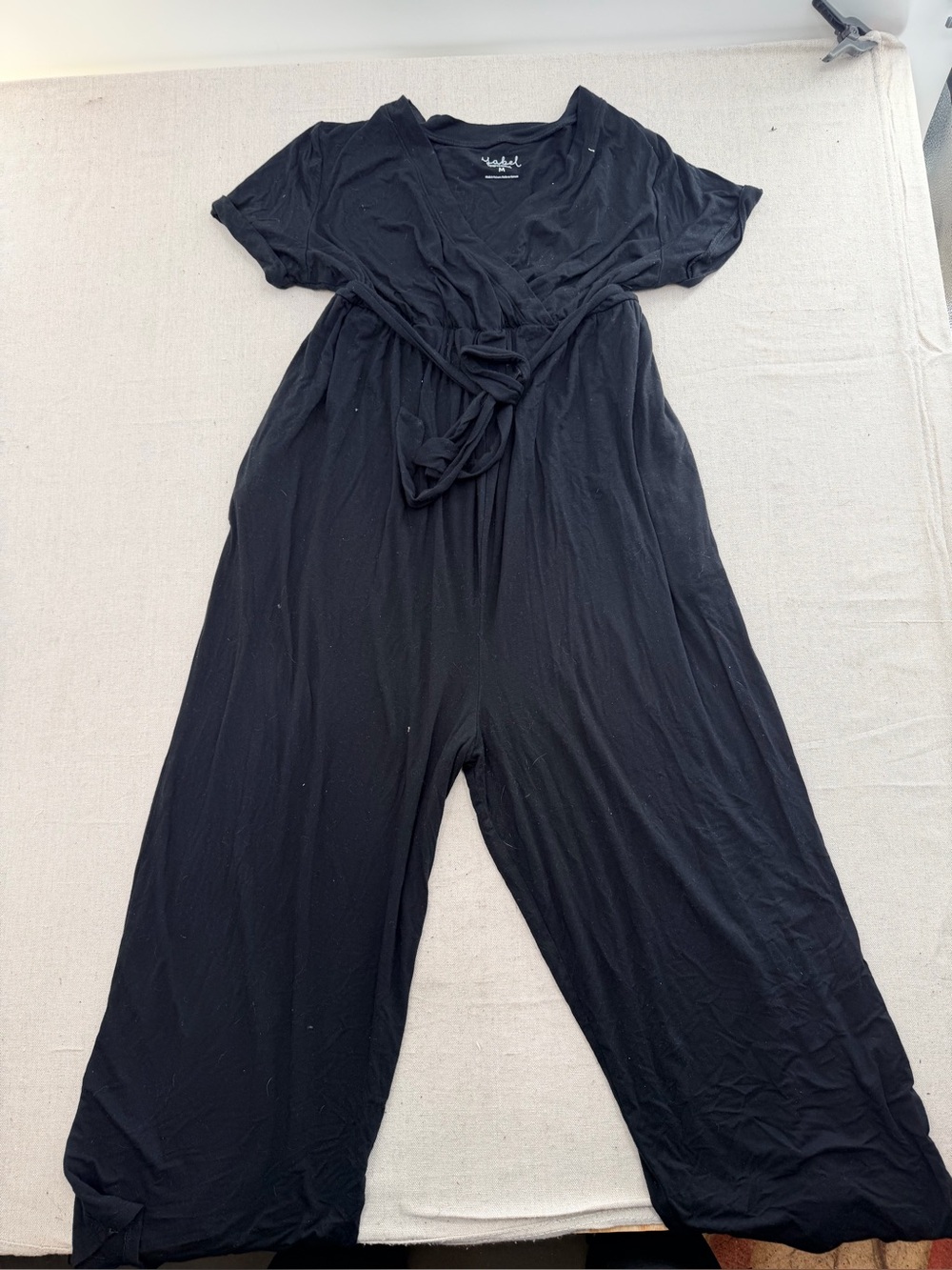 Isabel Maternity by Ingrid & Isabel Black V-Neck Maternity Jumpsuit - Picture 5 of 5